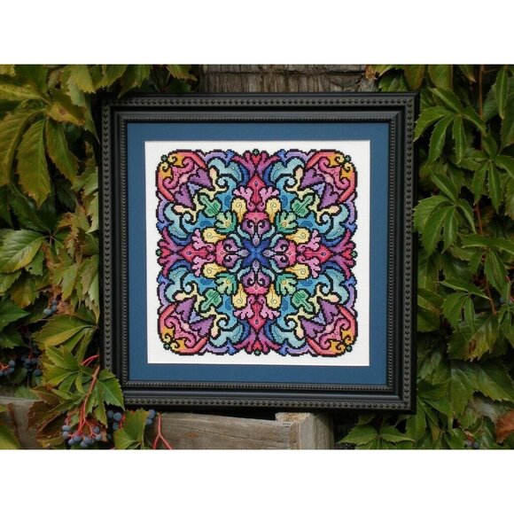 Ink Circles "Kaleidoscope" Cross Stitch Pattern 2006 Needlework Craft Mandala - Picture 5 of 5